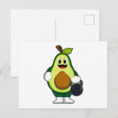 Avocado beim Krafttraining mit Hanteln Postkarte (Vorne/Hinten)