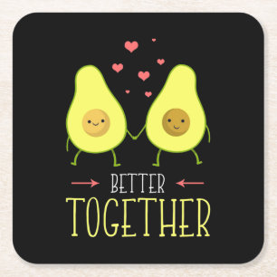 Avocado Better Together Rechteckiger Pappuntersetzer