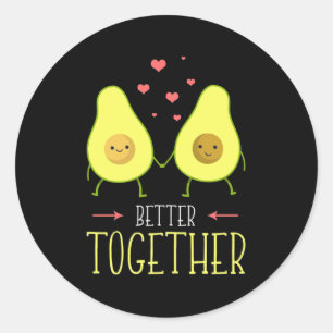 Avocado Better Together Runder Aufkleber