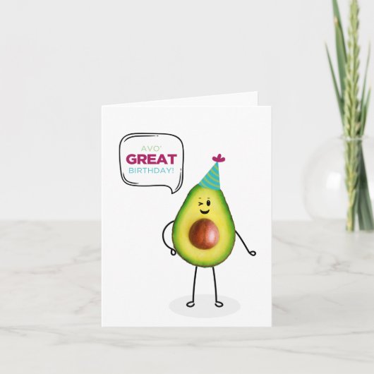 Avocado Birthday Card Karte (Vorderseite)