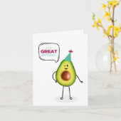 Avocado Birthday Card Karte (Gelbe Blume)