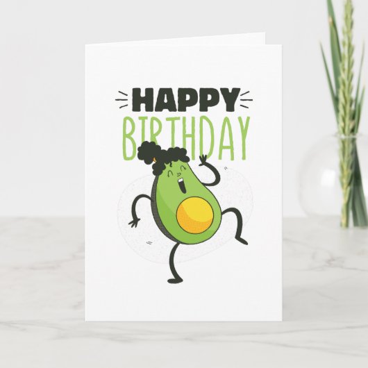 AVOCADO BIRTHDAY KARTE (Vorderseite)