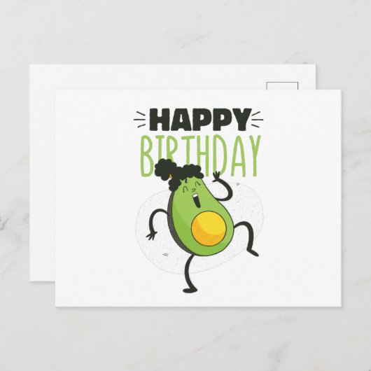 AVOCADO BIRTHDAY POSTKARTE (Vorne/Hinten)