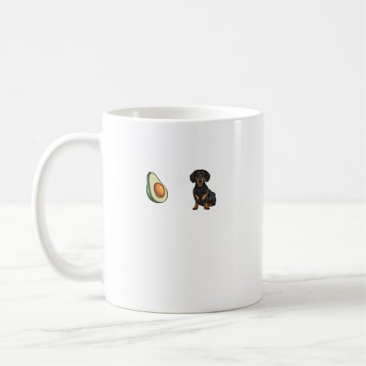 Avocado Black Dackel Heartbeat Hund Lover. Perfe Kaffeetasse (Links)