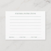 Avocado Blüten | Dark Green Rustic Recicard Begleitkarte (Rückseite)