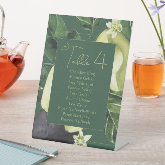 Avocado Blüten | Dunkelgrüne rustikale Sitzbezeich Sockelschild (In Situ)