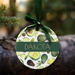 Avocado Blüten | Dunkelgrünes rustikales Fruchtmus Keramik Ornament<br><div class="desc">Trendy dekorative Speisen! Edgy handbemalt reich, dunkel und launisch Aquarell Avocado floral gibt einen rustikalen Flair in tiefoliven Grüntönen, gelb, violett, mit goldenen Akzenten. Das Bohemisch inspirierte Obst- und Wildblume-Ambiente ist mit modernen Farbtönen geschmückt und bietet eine raffinierte Palette, die sich perfekt für jede Jahreszeit eignet. Für Anpassungen oder andere...</div>