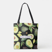 Avocado Blüten | Dunkelgrünes rustikales Fruchtmus Tasche (Rückseite)