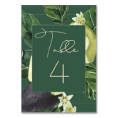 Avocado Blüten | Dunkelgrünes rustikales Obst Part Tischnummer (Vorderseite)