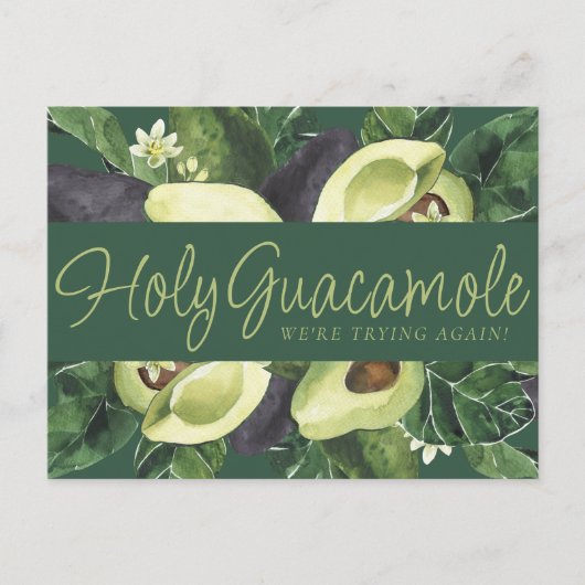 Avocado Blüten | Punny Rustic New Wedding Date Postkarte (Vorderseite)