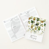 Avocado Botanisches Muster Rezept Wasserfarbe Notizblock (Innenseite)