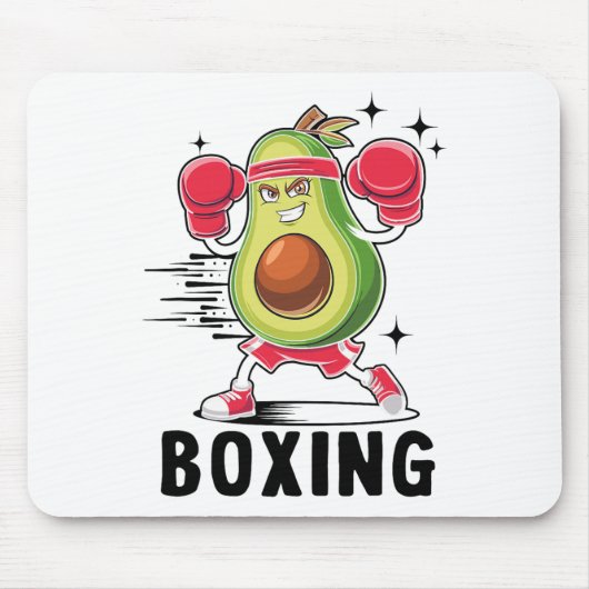 Avocado Boxing Gesunde vegetarische Ernährung Mousepad (Vorne)
