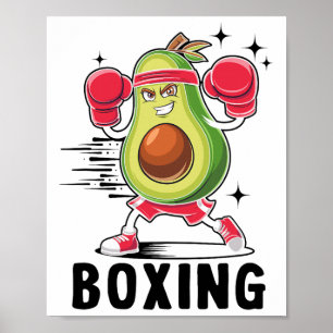 Avocado Boxing Gesunde vegetarische Ernährung Poster