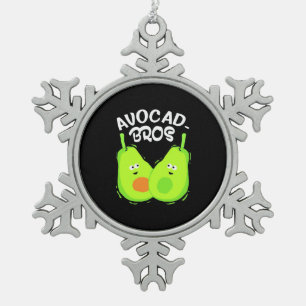 Avocado Brother Schneeflocken Zinn-Ornament