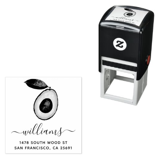 Avocado Calligrafy Rücksendeadresse Permastempel (Beispiel)
