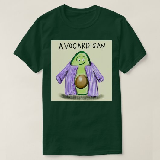 Avocado Cardigan Tagesdoodle-Design T-Shirt (Design vorne)