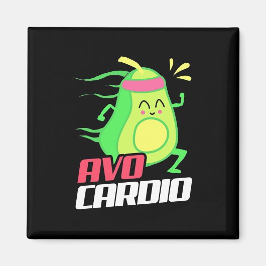 Avocado Cardio Übung Magnet (Vorne)