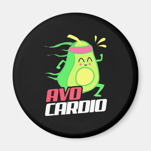 Avocado Cardio Übung Magnet (Vorne)
