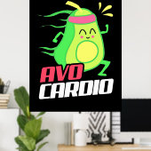 Avocado Cardio Übung Poster (Heimbüro)