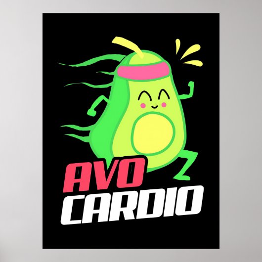 Avocado Cardio Übung Poster (Vorne)