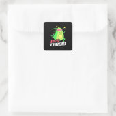 Avocado Cardio Übung Quadratischer Aufkleber (Tasche)