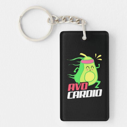 Avocado Cardio Übung Schlüsselanhänger (Vorderseite)