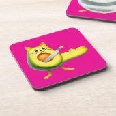 Avocado Cat Kitty Getränkeuntersetzer (Linke Seite)