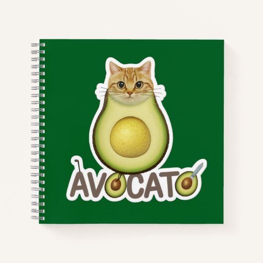 Avocado Cat Kitty Notizblock (Vorderseite)