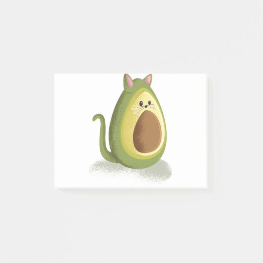 Avocado Cat Post-it Klebezettel (Vorderseite)