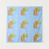 Avocado Cat Tapestry Wandteppich (Vorderseite (Horizontal))