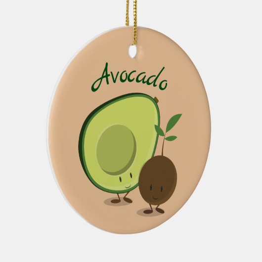 Avocado Characters Food Keramik Ornament (Rechts)