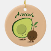 Avocado Characters Food Keramik Ornament (Hinten)