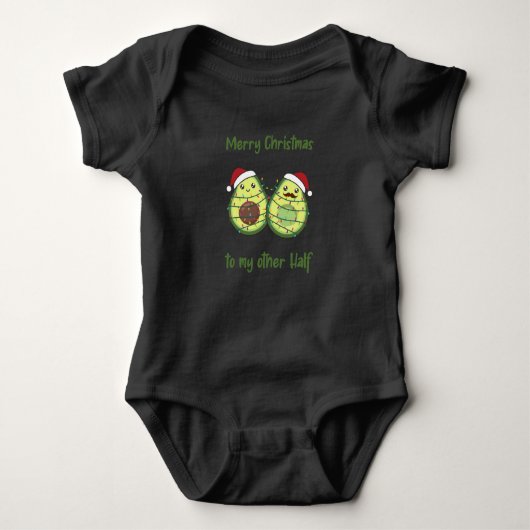 Avocado Christmas Lights Funny Avocados Baby Strampler (Vorderseite)