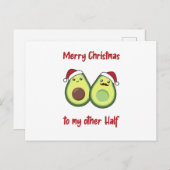 Avocado Christmas Lights Funny Avocados Postkarte (Vorne/Hinten)