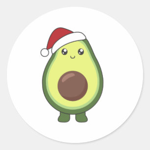 Avocado Christmas Lights Funny Avocados Runder Aufkleber