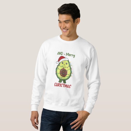 Avocado Christmas Lights Funny Avocados Sweatshirt (Vorne ganz)