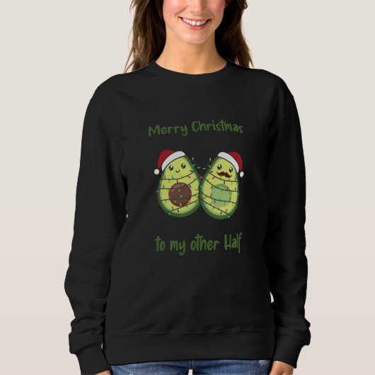Avocado Christmas Lights Funny Avocados Sweatshirt (Vorderseite)