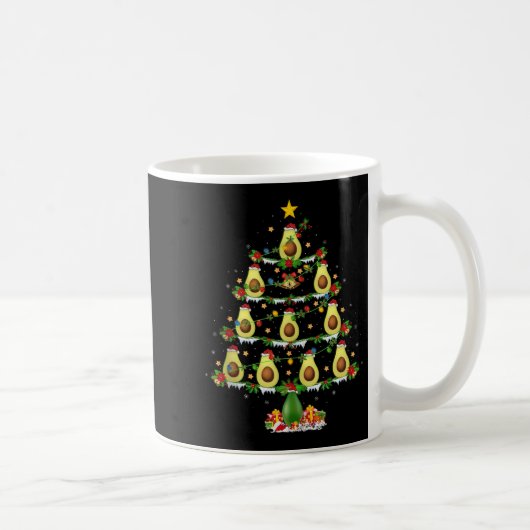 Avocado Christmas Tree Lights Funny Avocado Xmas T Kaffeetasse (Rechts)