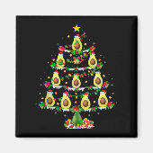 Avocado Christmas Tree Lights Funny Avocado Xmas T Magnet (Vorne)