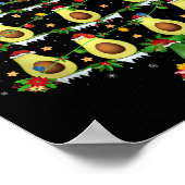 Avocado Christmas Tree Lights Funny Avocado Xmas T Poster (Ecke)