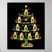 Avocado Christmas Tree Lights Funny Avocado Xmas T Poster (Vorne)