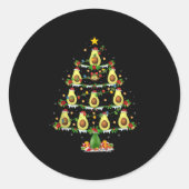 Avocado Christmas Tree Lights Funny Avocado Xmas T Runder Aufkleber (Vorderseite)