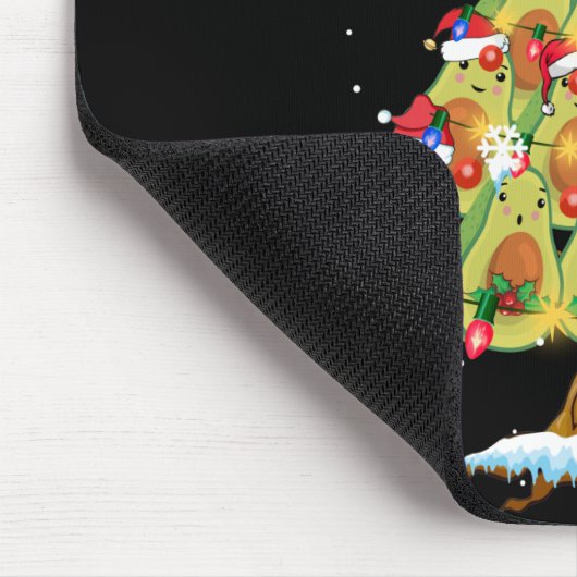 Avocado Christmas Tree Santa ELF Avocado Lover Mousepad (Ecke)