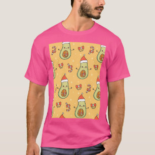 avocado christstliche Santa niedliches Muster T-Shirt