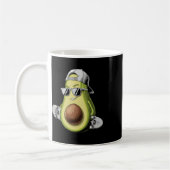 Avocado Cool Skateboarding Avocado mit Kappe Kaffeetasse (Links)