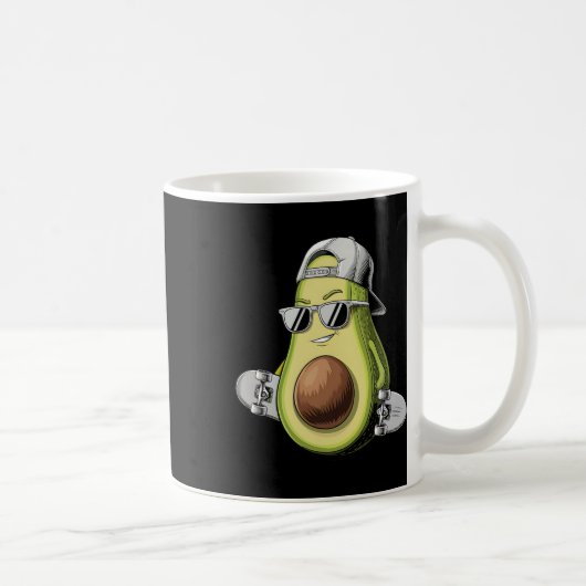 Avocado Cool Skateboarding Avocado mit Kappe Kaffeetasse (Rechts)