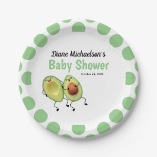 Avocado Couple Babydusche Pappteller