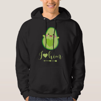 Avocado couple I love him partner Valentine s Day Hoodie