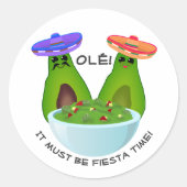 Avocado Couple und Guacamole Runder Aufkleber (Vorderseite)