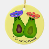 Avocado Couple w Sombreros Keramik Ornament (Vorne)